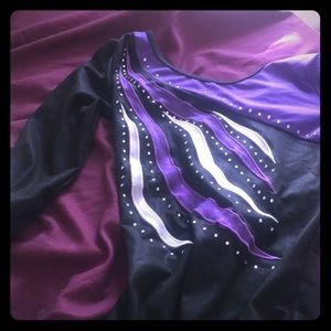 This is a purple and black leotard